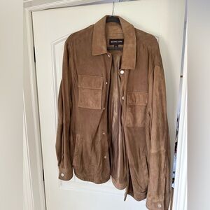 Michael Kors perforated suede shirt jacket XL
